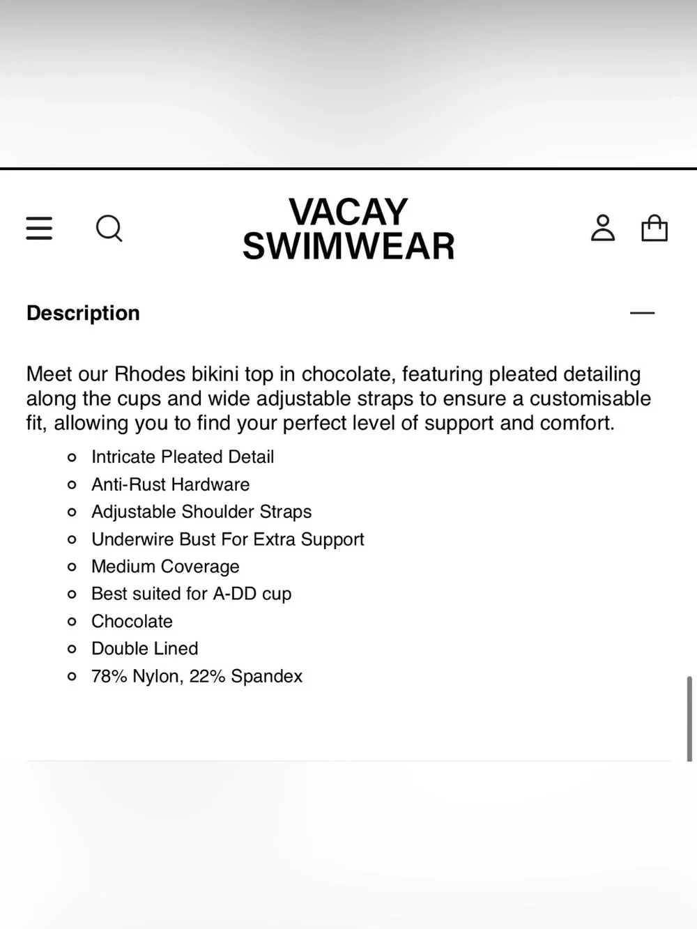 Vacay Swimwear nwt top